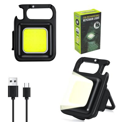 China Portátil USB Cargable COB Mini Trabajo Luz Pocket linternas 3 modos de luz Brillante llavero Luz para acampar en venta