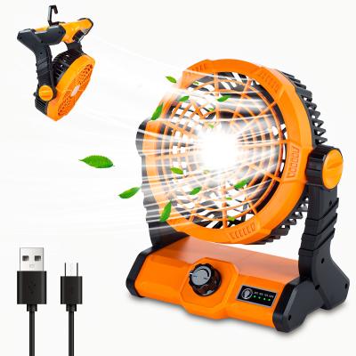 Cina Lampada da tavolo a ventola a LED Portatile Pendente 360 rotazione Ventola pieghevole Lampada da campeggio Ventola USB con illuminazione in vendita