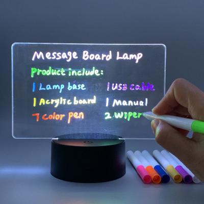 China Message Board Lamp With 7 Colors Erasable Markers Rewritable Light Board For Desk Kids Bedroom Sleep Led Night Light Room Decor zu verkaufen