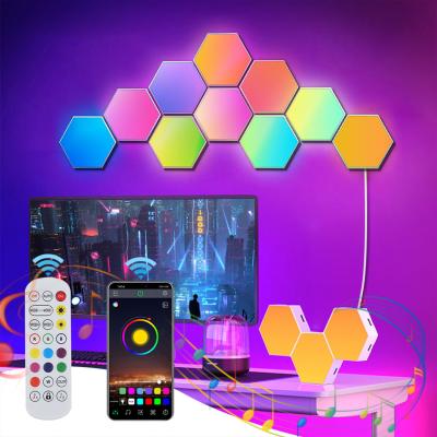 China Luz RGB LED Lâmpadas hexagonais Modular Iluminação sensível Magnética DIY Decoração criativa Lâmpada de parede LED Luz noturna à venda