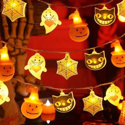 China Lámparas de cuerdas de Halloween LED calabaza calabaza fantasma esqueleto lámparas de araña batería para decoraciones interiores de Halloween en venta