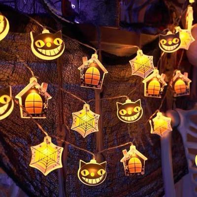 中国 USB Rechargeable & Battery Operated 8 Modes LED Ghost Lights Orange Waterproof Halloween String Lights garden light stake 販売のため