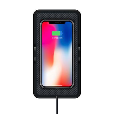 China Mobile Phone Car Wireless Charger QI Mount Phone Holder Pad Fast Charging Non-slip Wireless Charging Dock For Samsung S8 for sale