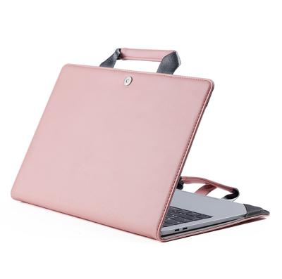 China PU For Macbook Business PU Laptop Bag Waterproof Leather Computer Case For Macbook 14.2 13 pro 12 inch Air 15 for sale