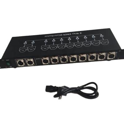 China 8 way isolation dmx splitter amplifier optical distribution ST-8 for stage light 50X23X15 cm for sale