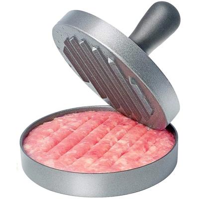 China High Quality 5 Inch Round Wooden Handle Cast Iron Burger Press Hamburger Meat Press Cast Iron Viable For Kitchen for sale