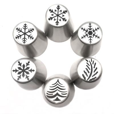 China Amazon Viable Hot Sale Cake Decorating Russian Cupcake Pastry Tools Baking Nozzles Piping Tips Christmas Tree Flower Icing Piping Tips for sale