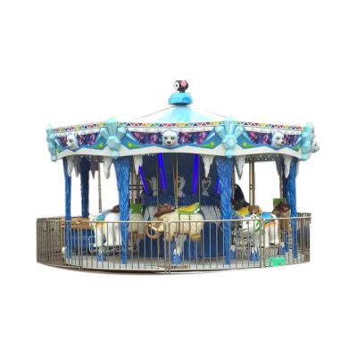 China Fiberglass + Metal Outdoor Amusement Park Ride Ice and Snow Carousel|Factory Price Luxury Carnival Rides Merry Go Round Game For Sale for sale