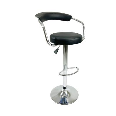 China Black PU (Height) Swivel Adjustable Bar Stools Leather With Adjustable Arm Swivel Design Bar Chair for sale