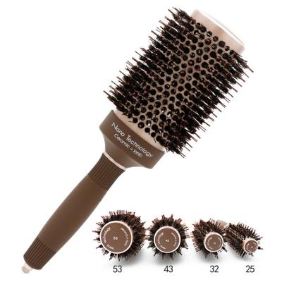 China Heat Resistant Nylon Professional Salon Styling Tools Comb High Temperature Resistant Ceramic Round Hair Brush Curling Comb for sale