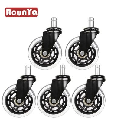 China Modern 5 PCS 3 Inch Replacement Polyurethane Non Marking No Noise Furniture Caster Wheel for sale