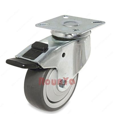 China Gray PIVOT Hospital Bed Swivel Stem Caster 3in 4in 5in TPR Wheel 80Kg To 120kg for sale