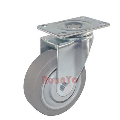 China Gray With Double Flat Tread Flat TPR Premium Industrial Quality Flat Free Caster Wheel Gray With Double Flat Tread Ball Bearing Non Marking for sale