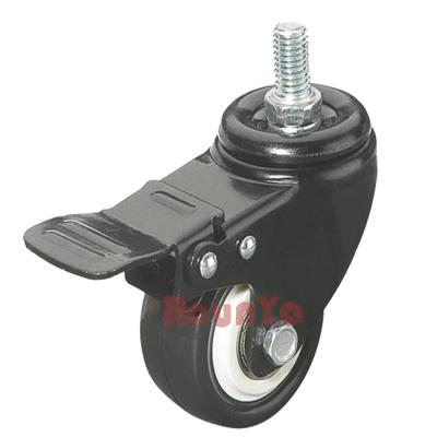 China DIY or Industrial Applications (Home DIY or Industrial Applications (M10 Threaded Rod Home Office Chair Caster Black Light Duty PU Wheel 35-80 Kg Capacity for sale