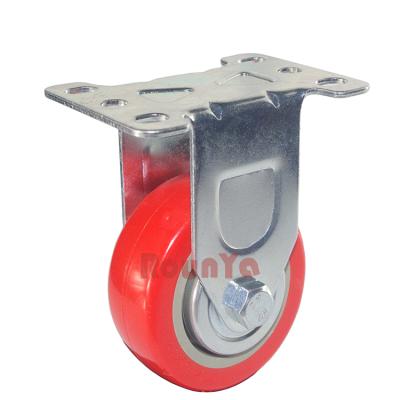 China Medium Duty PIVOT 5in 4in Non Swivel Lockable Caster Swivel 3in With 6 Hole Backing Plate Red PVC Caster Wheel for sale