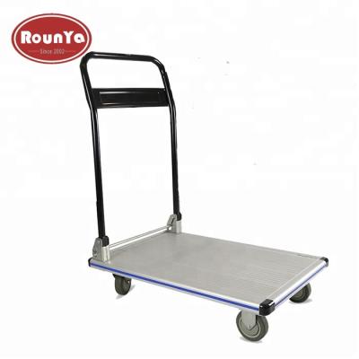 China Heavy duty aluminum four wheel folding tools handle platform truck 440/550lbs. capacity for sale