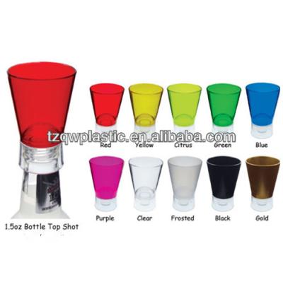 China 1.5OZ Bottle Top Plastic Shot Glass Eco - Friendly BPA Free for sale