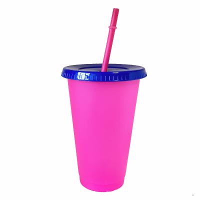 China Custom Logo Coffee Eco - Friendly Silkscreen 24oz Cold Color Changing Plastic Cup for sale