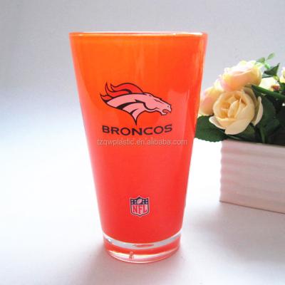 China NFL 20oz Plastic Double Pint Acrylic Wall Cup Eco - Friendly for sale