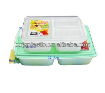 China Freshness Preservation BPA FREE 3 Compartment Plastic Lunch Box For Kids for sale