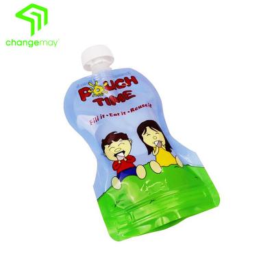 China Special Shape Moisture Proof Bag With Spout For Snacks Or Fruit Packing Pouch for sale