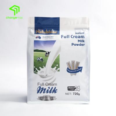 China Good Performance Flat Bottom Bag Whole Milk Powder Packaging Moisture Proof Sealing Bag With Zipper for sale