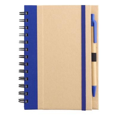 China Double Metal Coil Spiral ECO Spiral Notebook with Pen Promotion Gift Notebook for sale