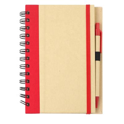 China Hardcover Promotion Notebook Set with Spiral Binding Cover Note Pen Attached Hard Book for sale