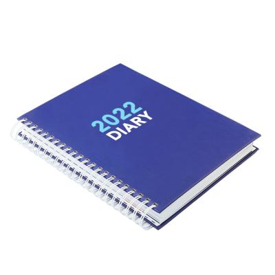 China 2022 Spiral Calendar Notebook Coated Hardcover Spiral Dairy Paper Planner Custom Design Daily Planner for sale