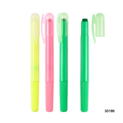 China Promotional Markers & Promotional Highlighter Bars Customize Highlighter Bar Solid Colored Plastic Gel Pen Cap Off Wax Marker Pen for sale