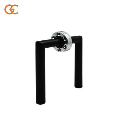 China Modern Matte Black Stainless Steel Handle Interior Door Handles Bedroom Hotel Door Lever Handle Lock for sale