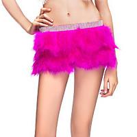 China Double Layer Skirt / Fabulous Feather Mini Skirt With Rhinestones Waist Band for sale