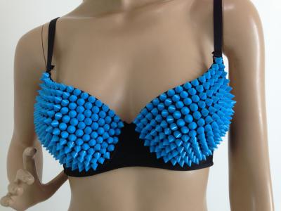 China Night Club Outfit Sexy Rivet Bras Non Enclosed With AB Rhinestones for sale