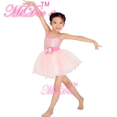 China Rosa Ballettröckchen Tanzkleid Turnanzug unter Masche Spandex-Polyester-Material für Solo-Tanz-Performance zu verkaufen