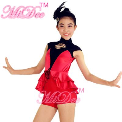 China Cap Sleeves Hip Hop Dance Wear Lacing Across Middle Font Bodice With Back Centre Zipper for sale