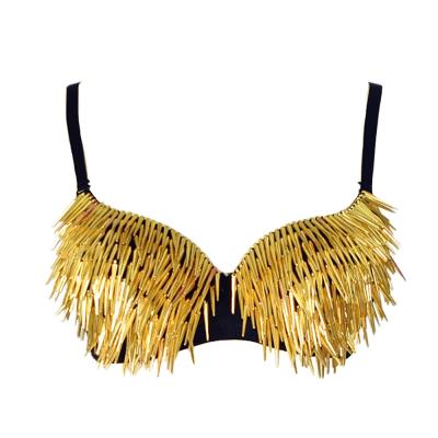 China Girl Night Club Wear Spandex Long Spike Bra Top CRB7205 Dance Club Clothes for sale