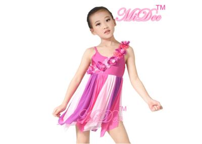 China Girls Modern Dance Costumes Camisole Asymmetrical Floral Lyrical Dress for sale