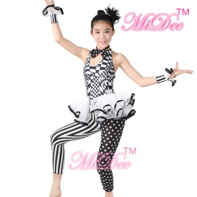 China De la impresión negra de Hip Hop de los trajes sin mangas de la danza equipos con tirante y espalda descubierta de Unitard de la danza/blanca en venta