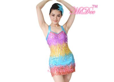 China Custom Size Camisole Rainbow A-Line Lyrical Dress Latin Dance Dresses For Lady for sale