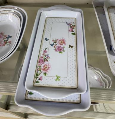 China Custom Design Wholesale Rundutech Superior Quality 100% Melamine Tray Melamine Serving Trays for sale