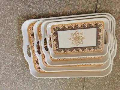 China Wholesale Custom Restaurant Melamine Plastic Wooden Serving Trays for sale