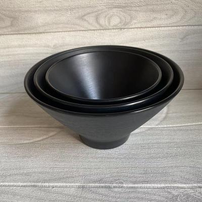 China Eco-friendly Black 100% Melamine Tableware Bowl Smooth Surface Easy To Clean for sale