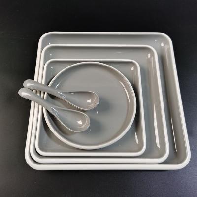 China Withstand Temperature -20 Degree To 120 Degree Features Lightweight Melamine Serving Tray for sale