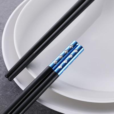 China Reusable Personalized Black Plum Drill Alloy Chopsticks Plastic SGS Certification for sale