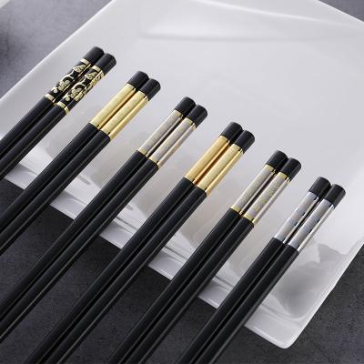 China Fiberglass Silver Color Alloy Chopsticks Series Japanese Non Slip Family Use for sale