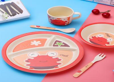 China Children Tableware Set Bamboo Fiber Kid Dinnerware Plate Set for sale