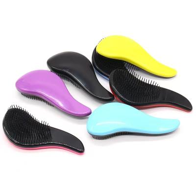 China Wholesale Nondisposable Plastic Handle Tangled Barber Hair Brush Salon Hairdresser Hair Scalp Massage Comb Hair Massage Brush for sale