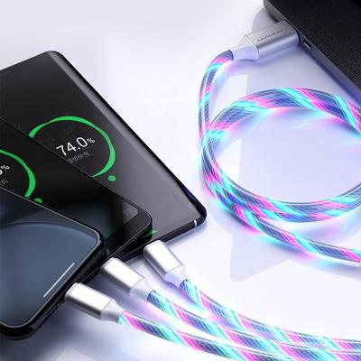 China Vanguard Multi Charger Cable Charging Light Up 3 In 1 Charging Universal Type C USB IP Micro Cable Charger Connector for sale