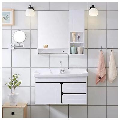 China Modern White PVC Foam Board Decor Wall Mount Bathroom Cabinet Mirror for sale