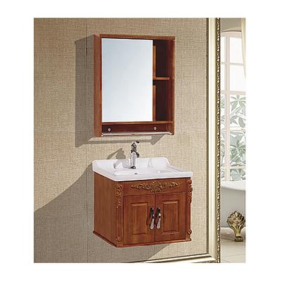 China Modern Bathroom Vanity Cabinet Waterproof PVC Color Wash Basin Mirror for sale